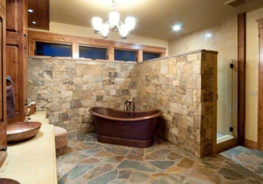 suelo de piedra natural para baño