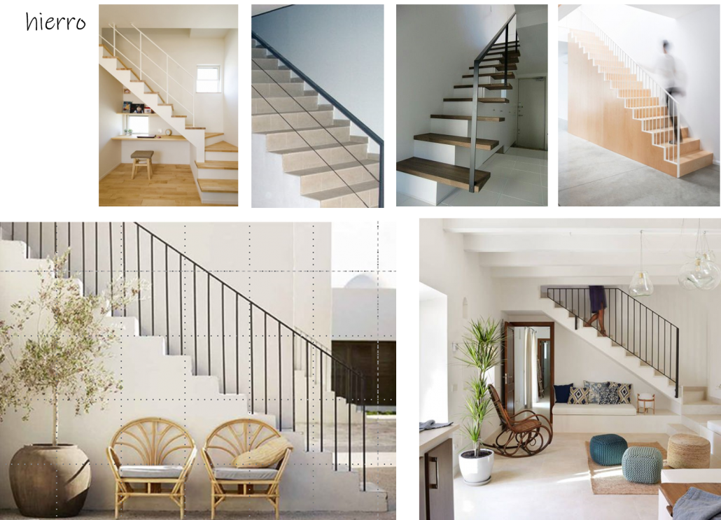 Tipos de barandillas para escaleras interiores según materiales y